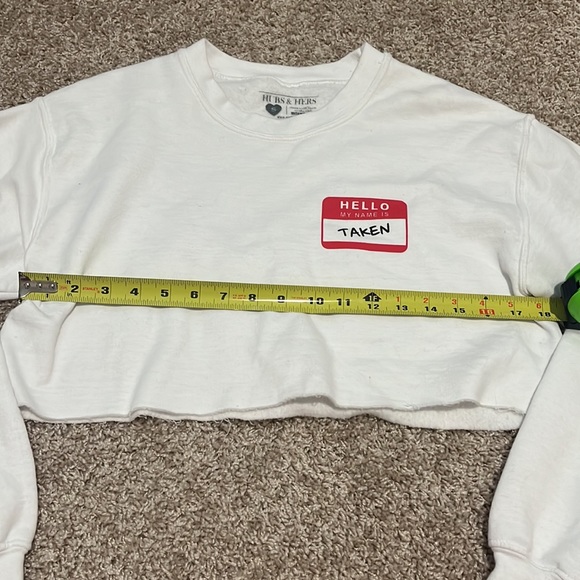 Hello My Name Is Taken Cropped Crewneck | Size Small - Picture 5 of 6